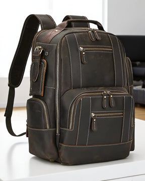 Mochila de Couro Genuíno Luxo American