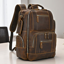 Mochila de Couro Genuíno Luxo American