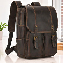 Mochila de Couro Genuíno Notebook 15,6" Arizona