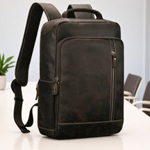 Mochila de Couro Genuíno Dallas Notebook 15,6"