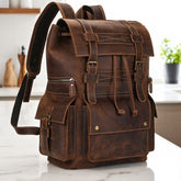 Mochila de Couro Genuíno Luxo Montana 17"