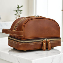 Nécessaire Masculina de Couro Genuíno Dallas