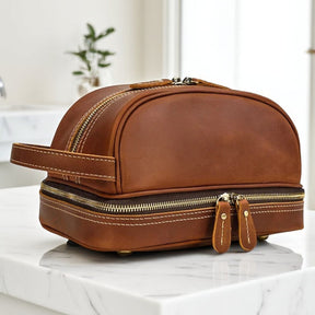 Nécessaire Masculina de Couro Genuíno Dallas