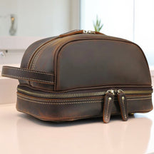 Nécessaire Masculina de Couro Genuíno Dallas