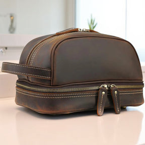 Nécessaire Masculina de Couro Genuíno Dallas