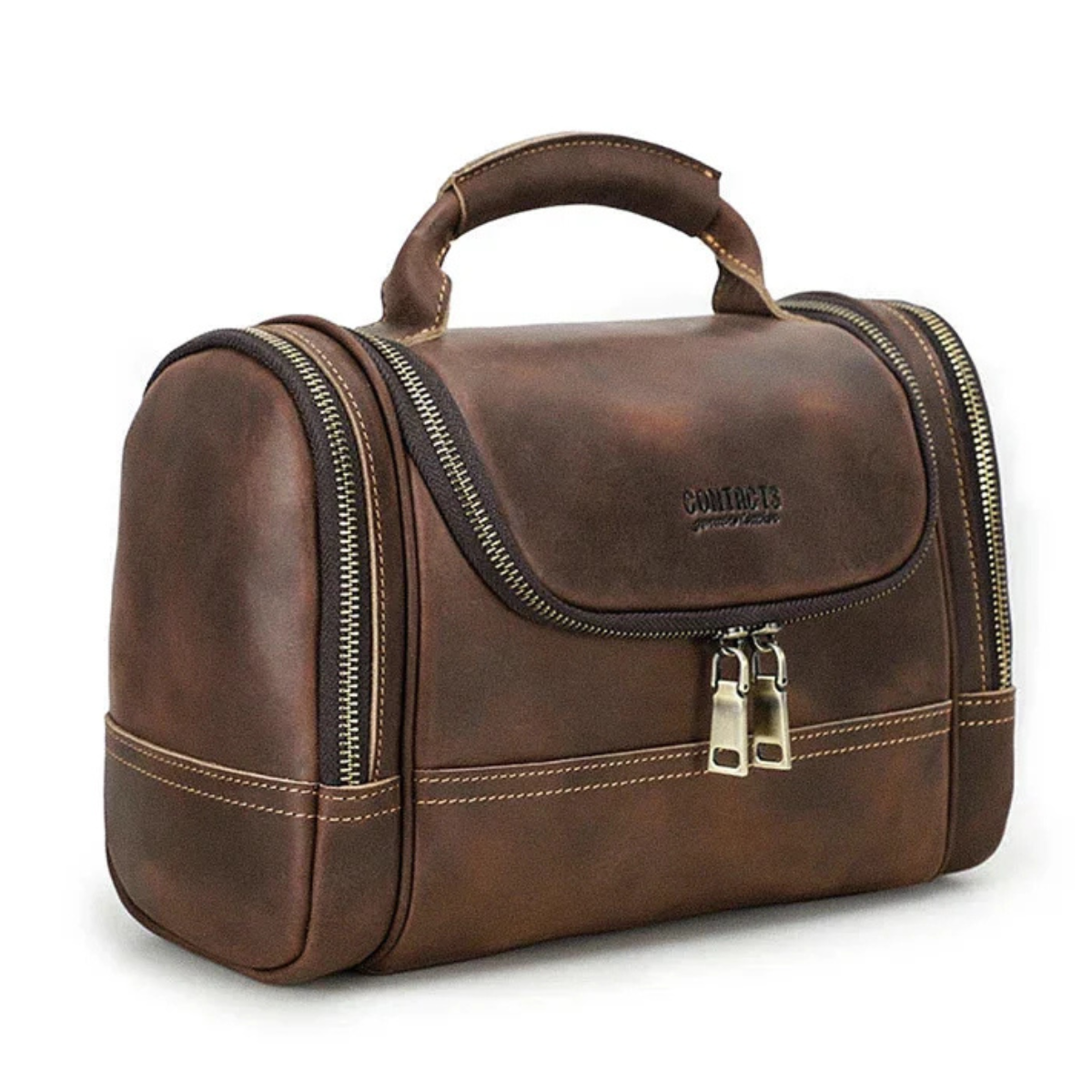 Nécessaire Masculina de Couro Genuíno Luxo Texas
