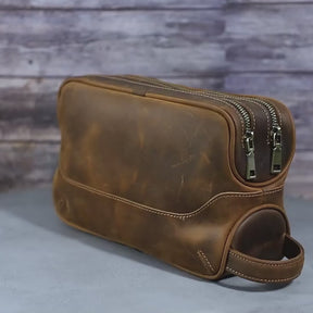 Nécessaire Masculina de Couro Genuíno American
